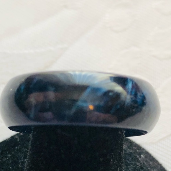 💜3/$30 Unisex Size 10 Blue Fire Black Ring - Picture 2 of 10